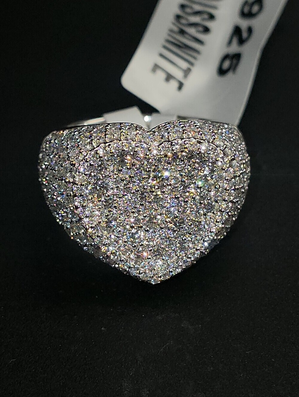 ✨ Fire 5CTW Sterling Silver 925 Pavé Moissanite Heart Ring ✨